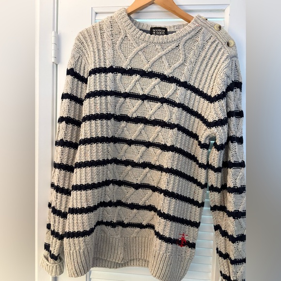 Scotch & Soda Other - Scotch & Soda Beige and Black Cable Knit Sweater